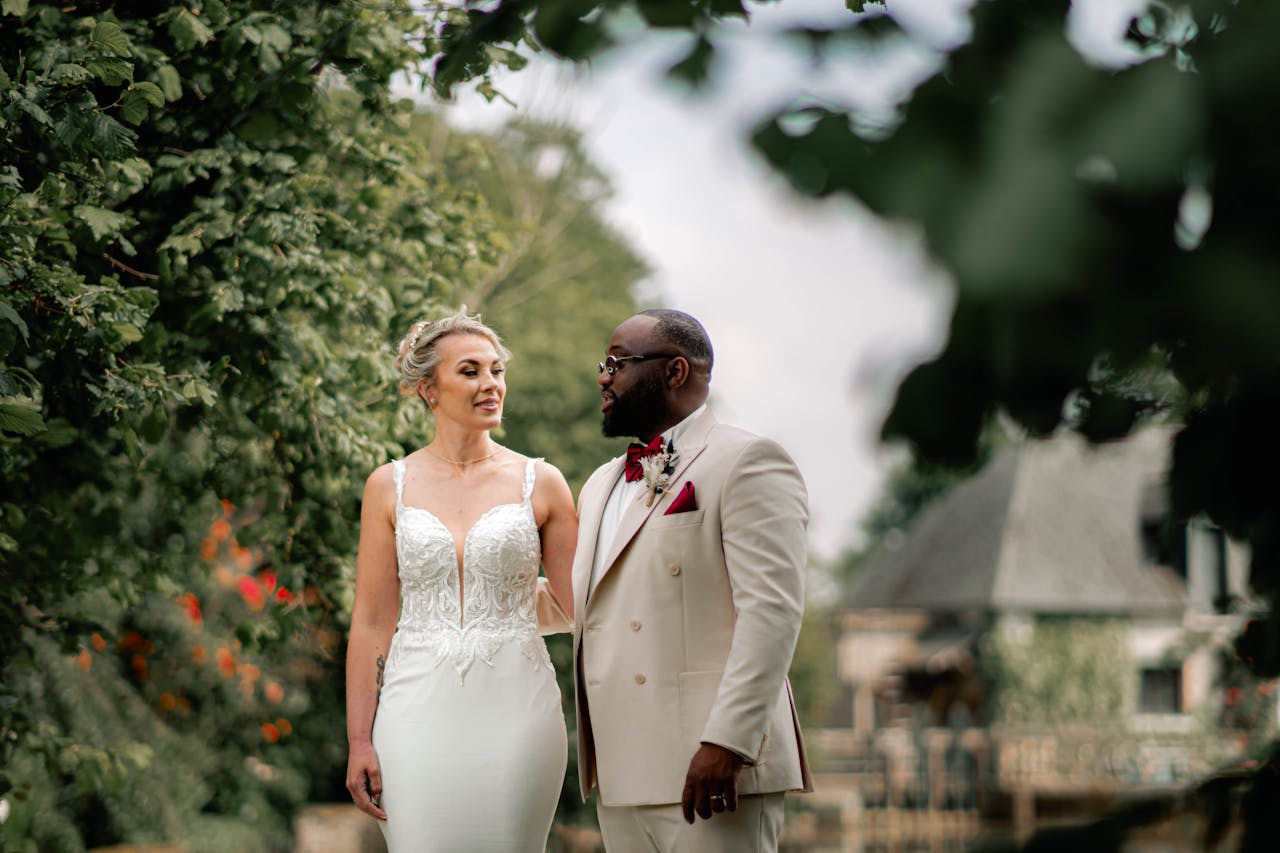 Wedding couple just married